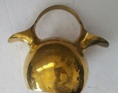 Vintage Brass Double Spout Handled Jug Pitcher