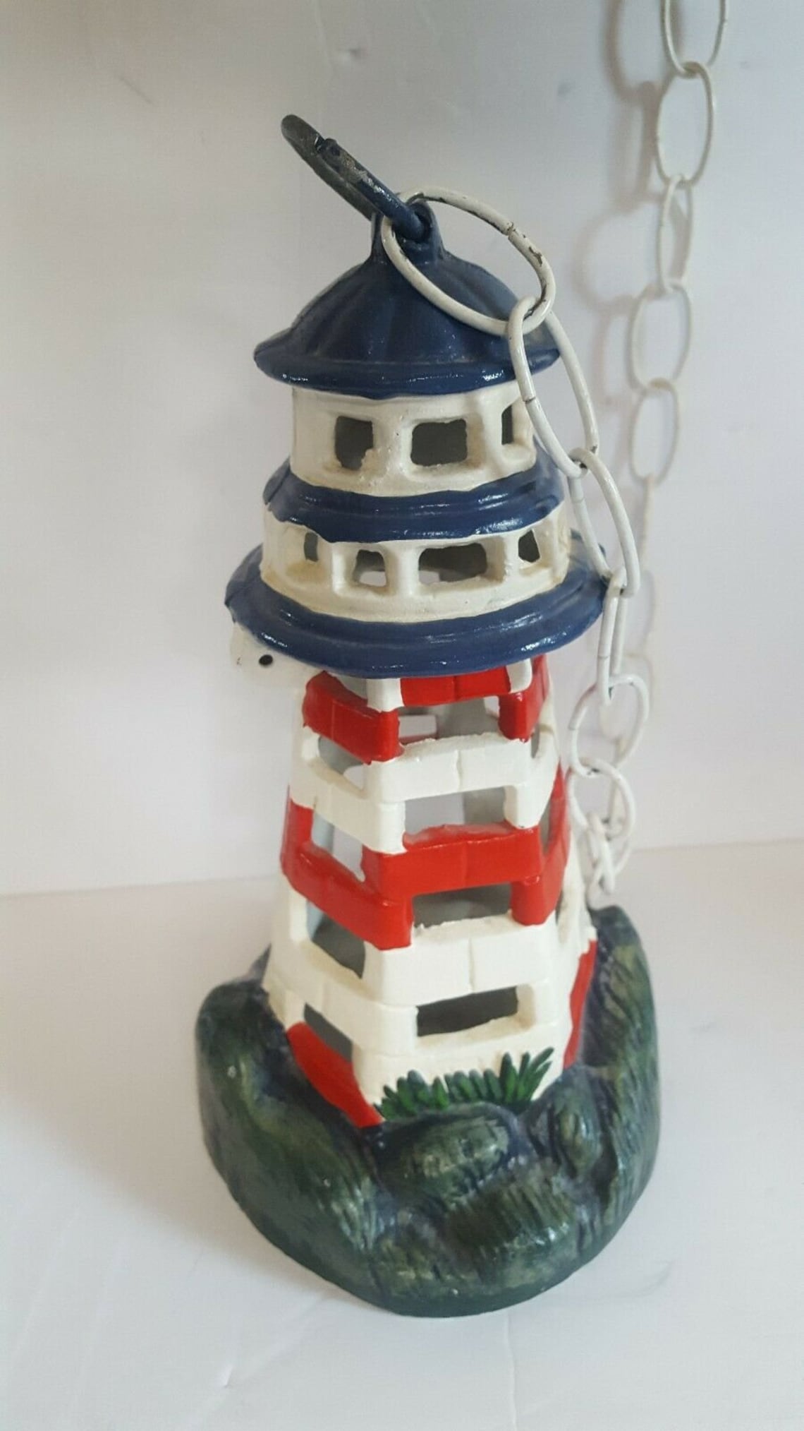 Vintage Cast Iron Lighthouse Candle Lantern Hanging Pendant Lamp Etsy