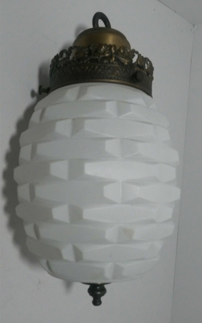 Replacement Hanging Swag Lamp Globe Honeycomb White Bronze Art Etsy