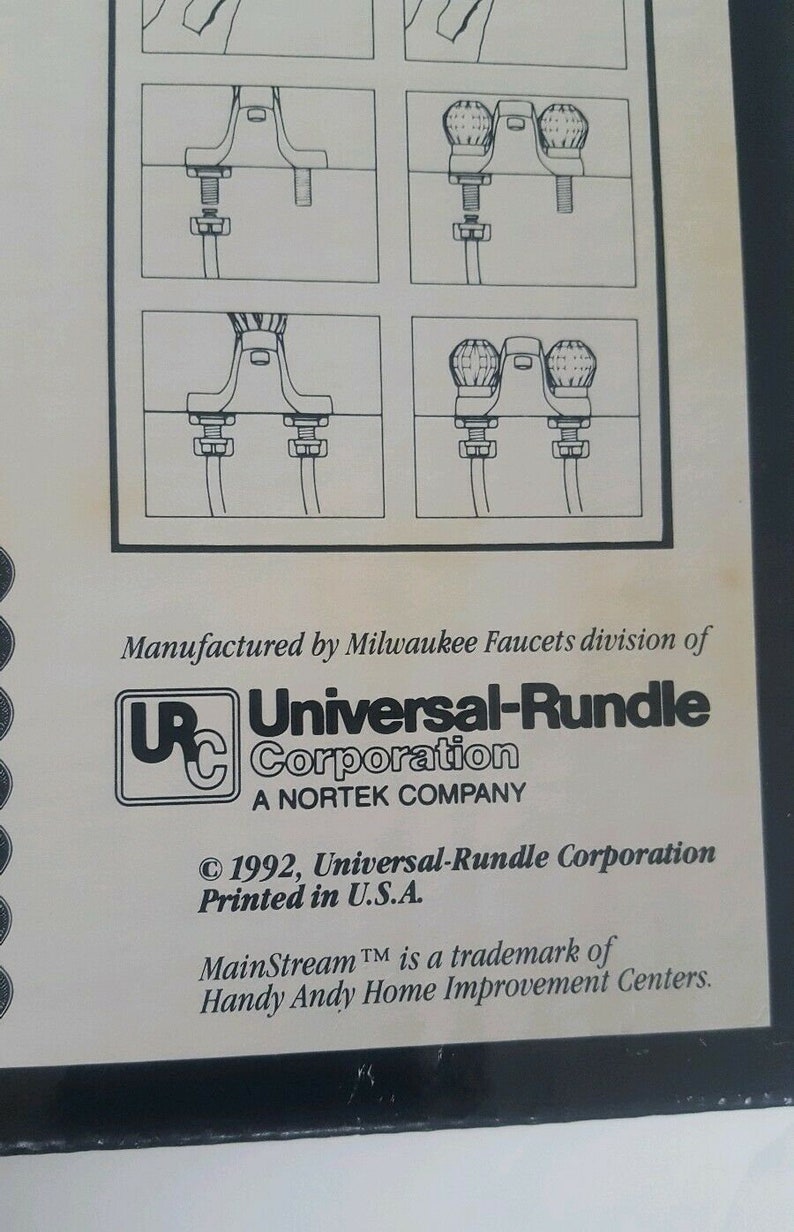NOS Universal-Rundle Milwaukee Faucets Mainstream Washerless Bathroom Faucet