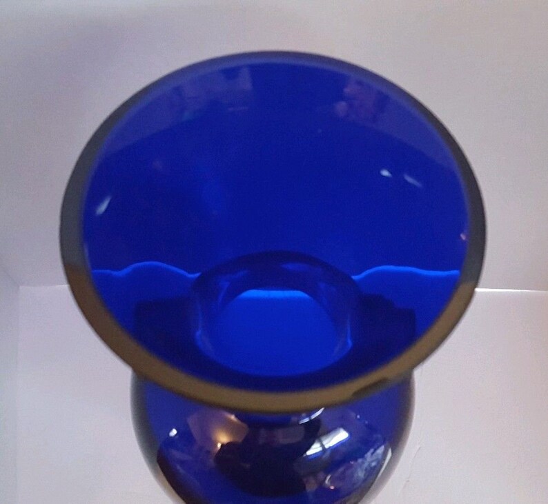 Vintage Cobalt Blue Leaded Crystal Vase by BLOCK 15 Tall | Etsy