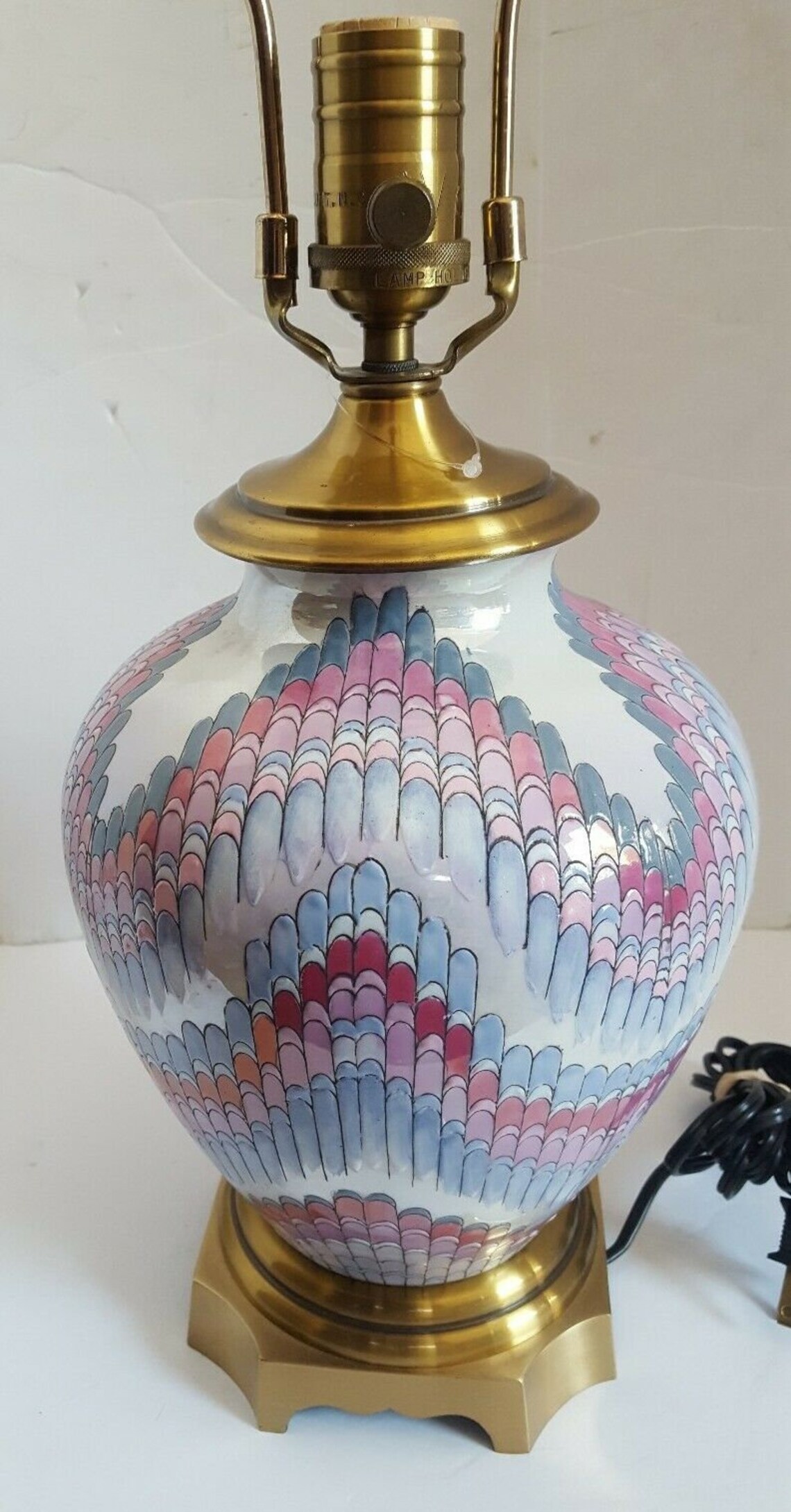 Vintage Wildwood Ginger Jar Table Lamp Iridescent Macau Etsy Canada