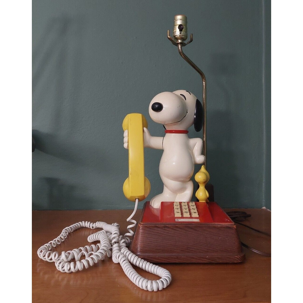 Vintage Snoopy & Woodstock Phone Lamp 1970's - Etsy