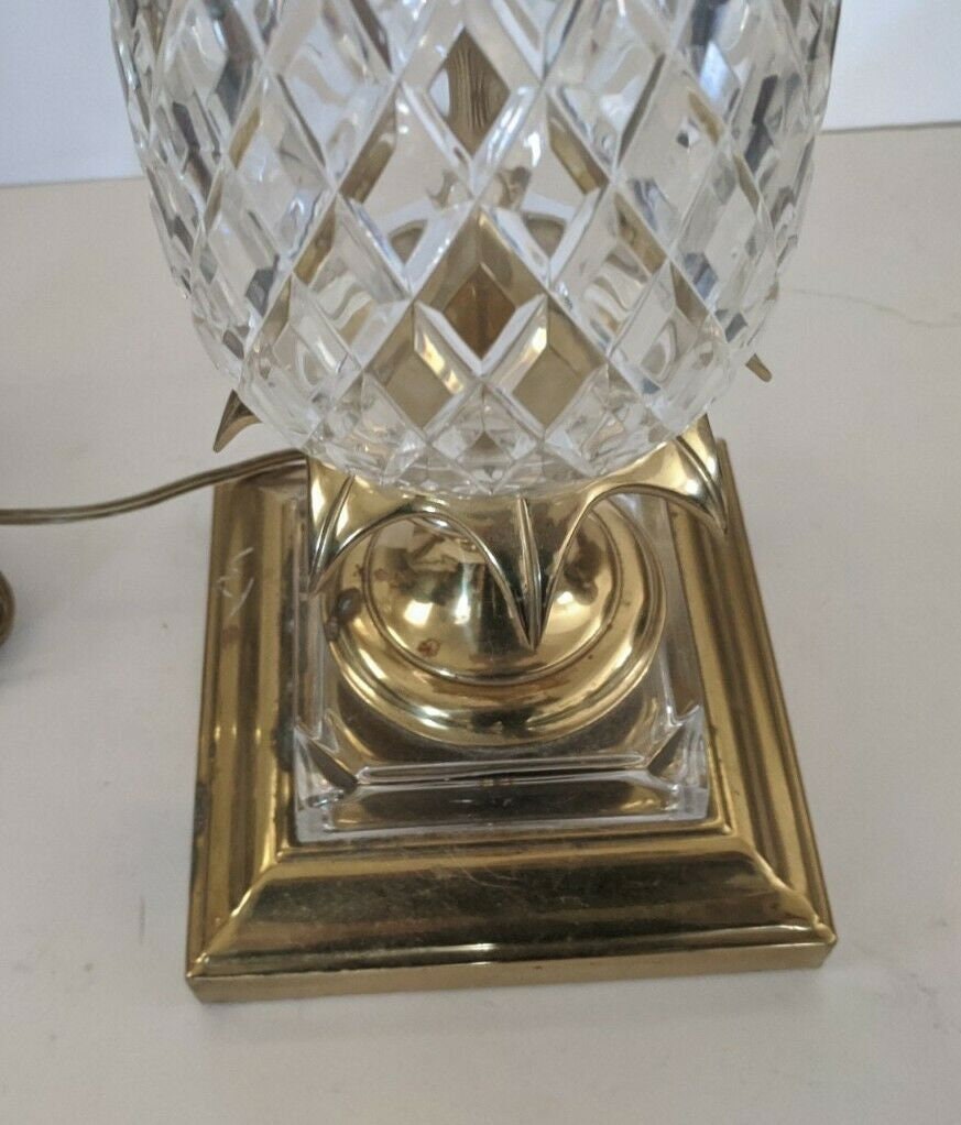 Vintage Quoizel Brass Crystal Pineapple Table Lamp Etsy.de