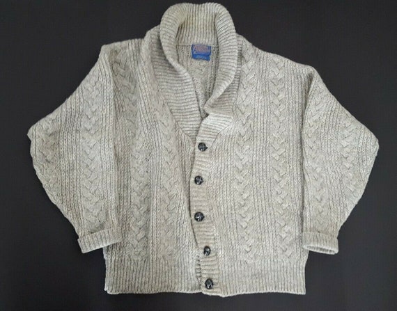 Vintage Pendleton Gray Shetland Wool Shawl Collar
