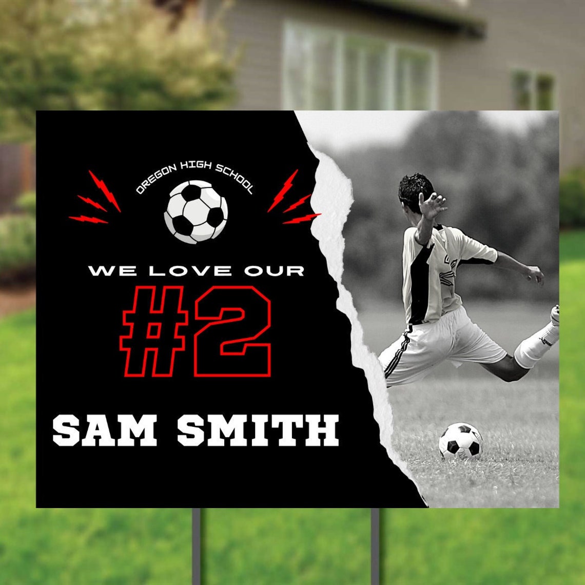 Soccer Yard Sign Template Personalized Outdoor High School Etsy