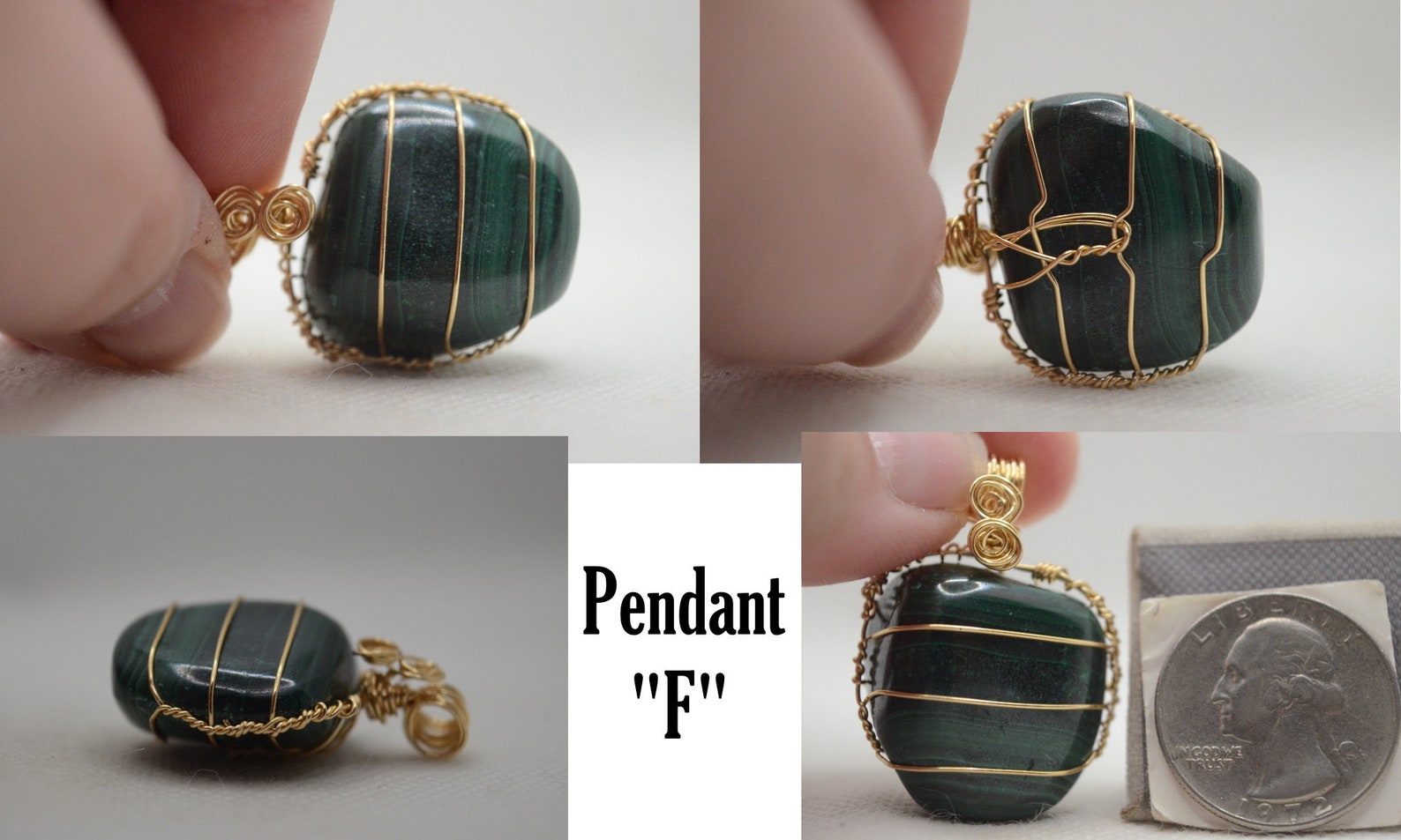 Malachite Amethyst Diamond Totem Pendant main image 1