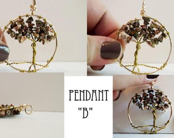 Leopardskin Jasper Tree of Life Pendant