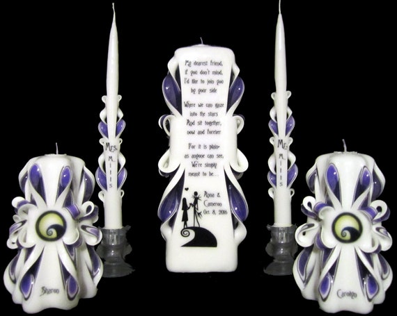Nightmare Before Christmas Wedding Unity Candle Set 100 Etsy
