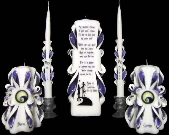 Nightmare Before Christmas Wedding Unity Candle Set 100 Etsy