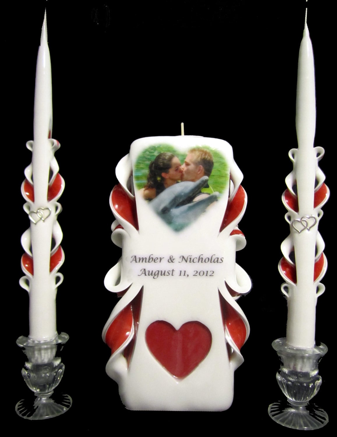 Poem/Invitation/Photo wedding unity candle set. 100 custom Etsy