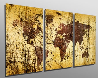 Metal wall art Triptych 3 Panel split HD aluminum prints for home decor /& interior design Greece Flag Rustic Grunge Metal Prints
