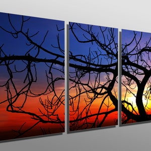 Metal wall art HD aluminum prints home decor wall decor Triptych 3 Panel split Mount Everest Gokyo Ri Wall Art at Sunset Metal Print