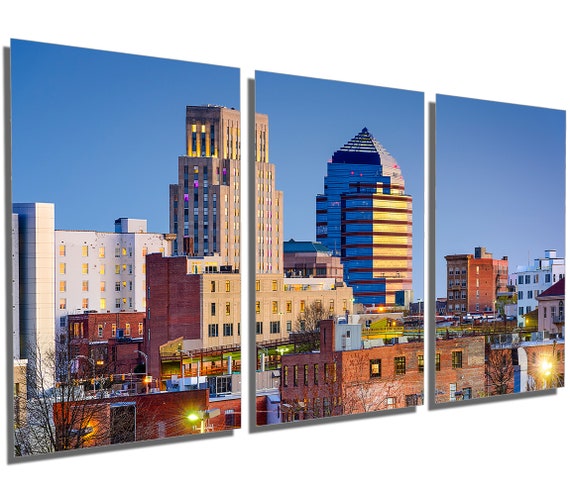 Metal Prints Durham Nc Skyline Wall Art 3 Panel Split Triptych Metal Hd Aluminum Prints Wall Decor Home Decor Interior Design