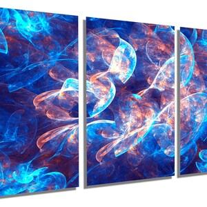 Metal Print - Deep Blue Spirit Abstract Wall Art Fractal . Abstract Synergy Art Nebula - Metal HD aluminum panels home wall decor art