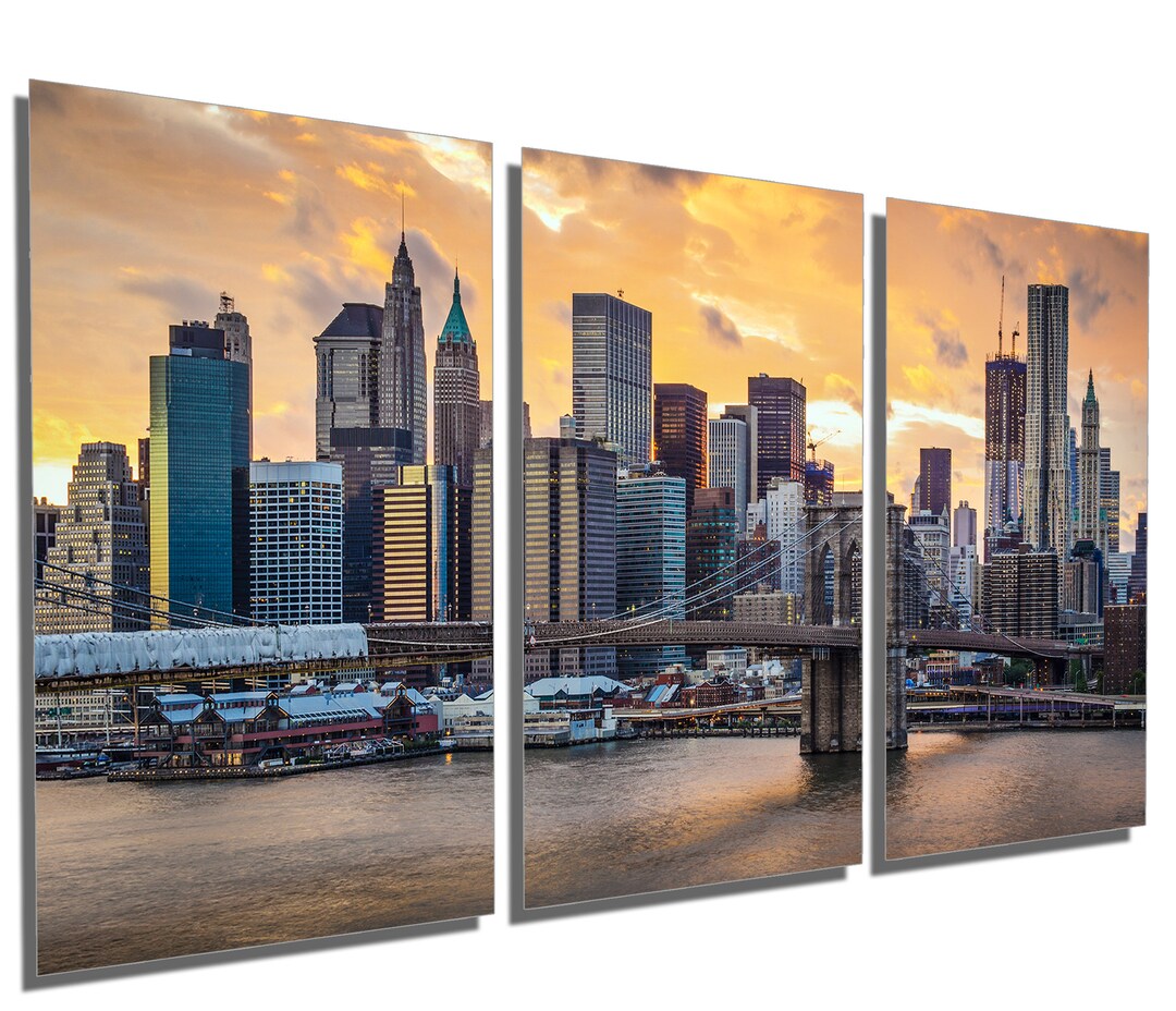 Metal Prints New York City Skyline Brooklyn Bridge 3 - Etsy