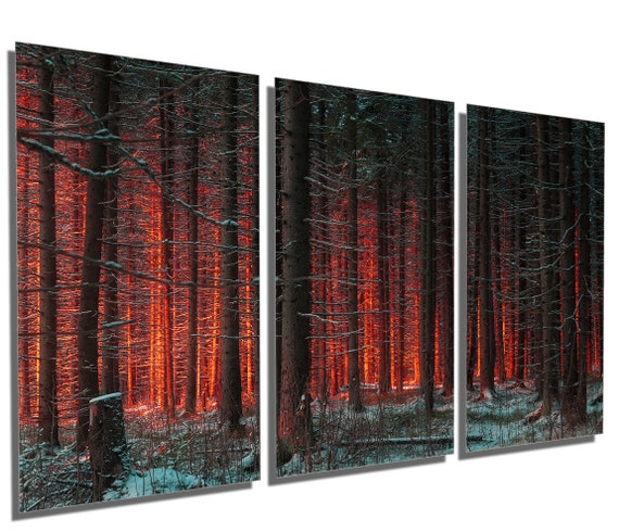 Metal wall art HD aluminum prints home decor wall decor Triptych 3 Panel split Mount Everest Gokyo Ri Wall Art at Sunset Metal Print
