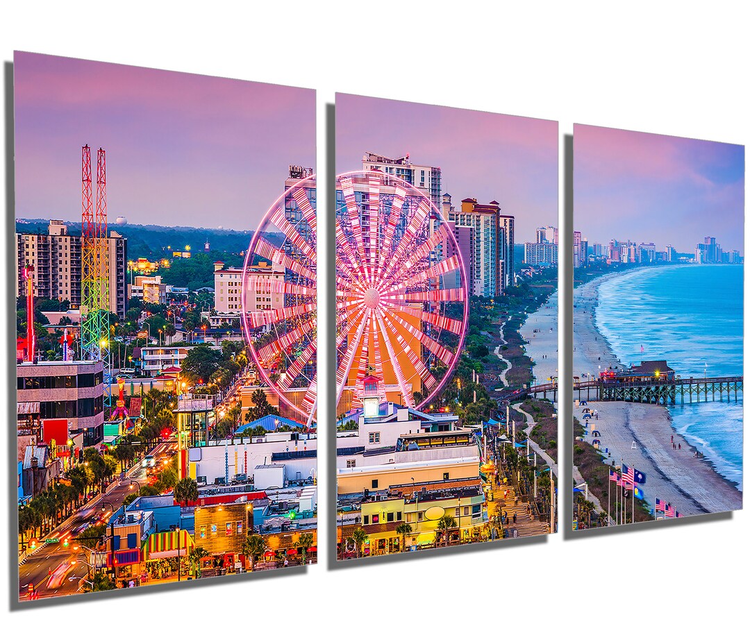 Metal Prints Myrtle Beach, South Carolina Wall Art 3 Panel Split