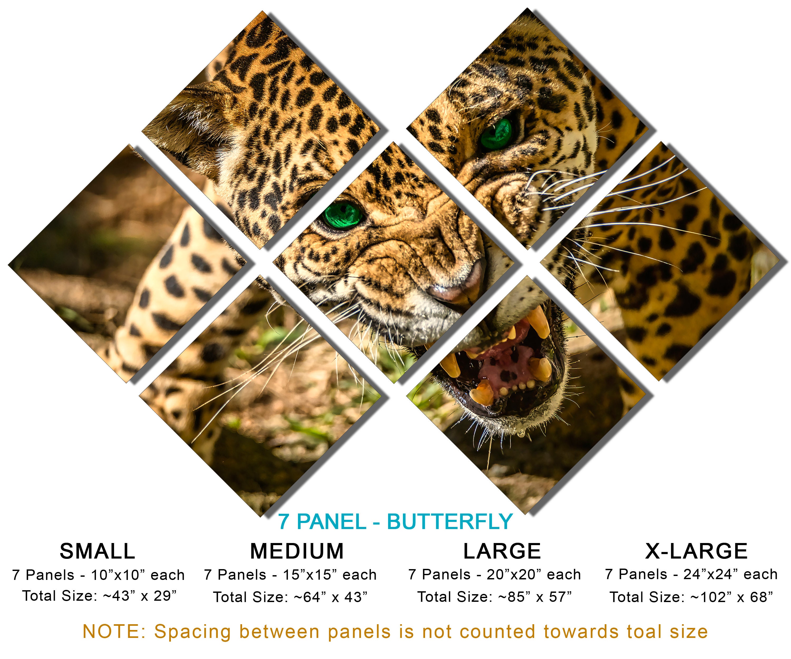 Metal Print Roaring Jaguar Wall Art Green Eyes. Jaguar art, big  