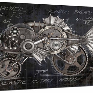 Metal Print - Steampunk Style Piranha Wall Art HD Aluminum panels home decor wall decor interior design garage basement art, Steam Punk Art