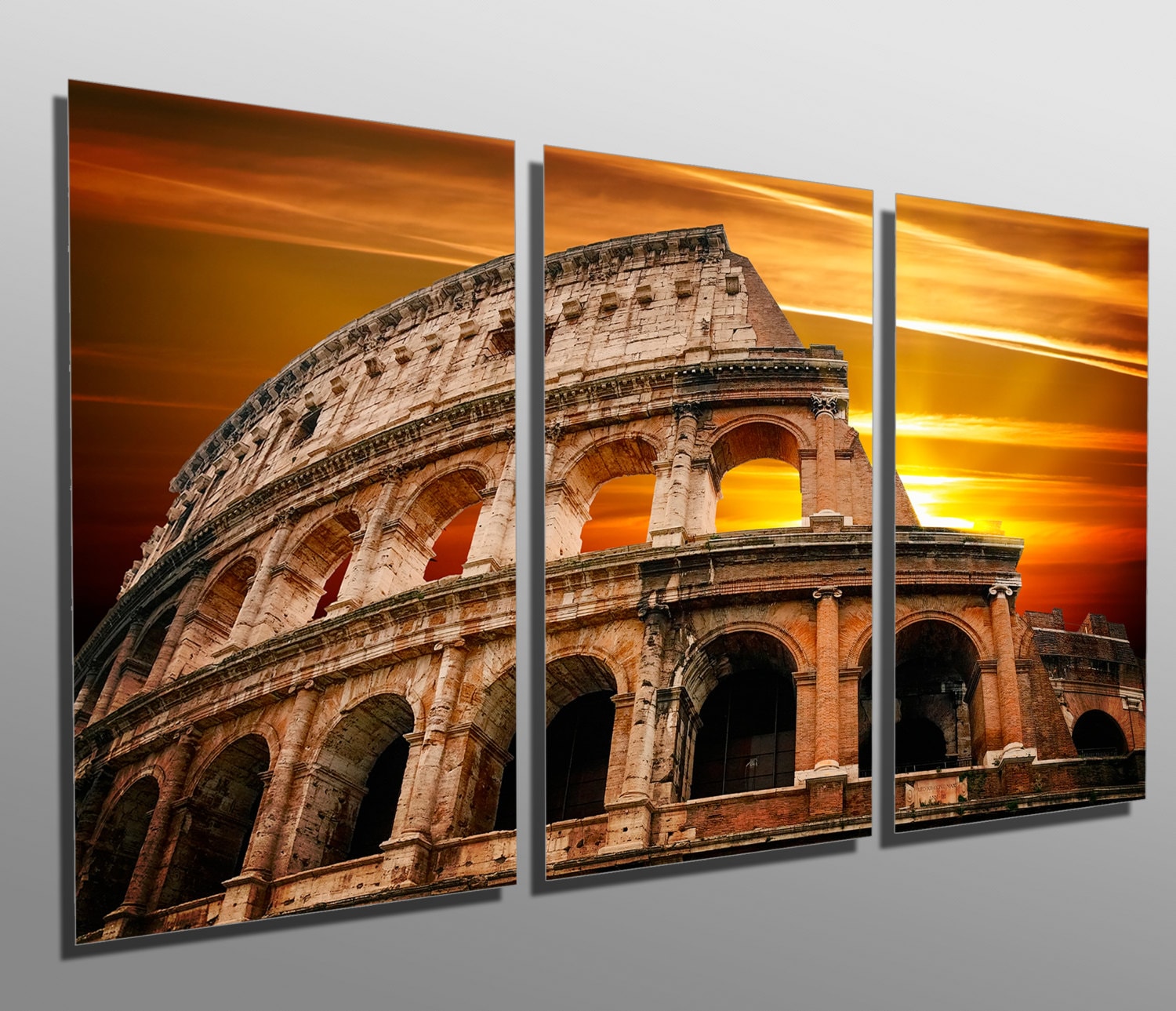 Metal Prints - Rome, Coliseum - 3 Panel Split (triptych) - Multi