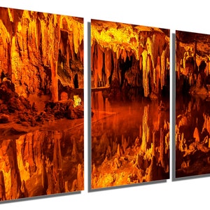 Metal Print - Luray Cave Wall Art. Luray Virginia Caverns, Grotto red rock geology, talactites pelunker -Metal wall art HD aluminum print
