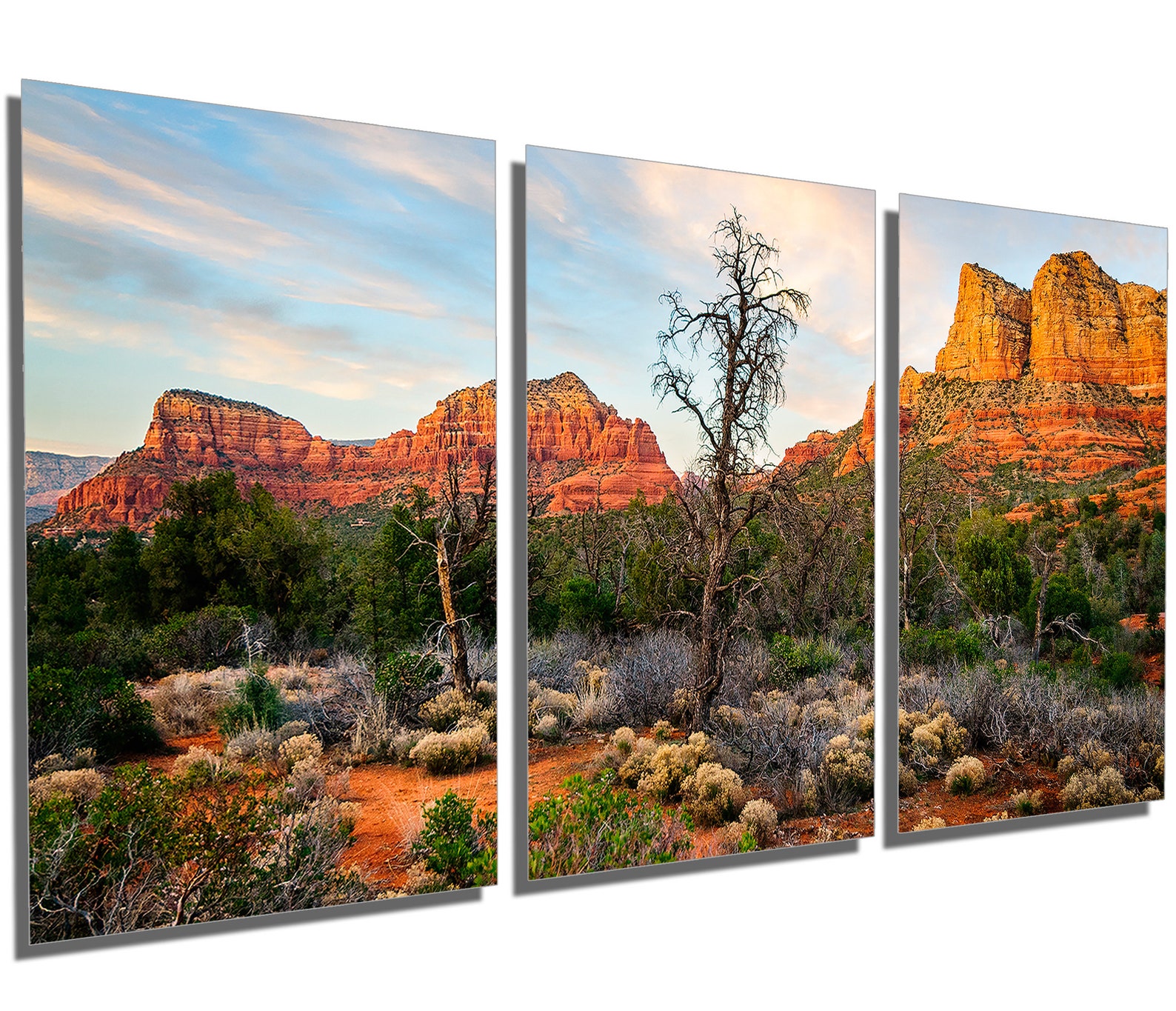 Metal Prints Sedona Arizona Wall Art 3 Panel Split Etsy