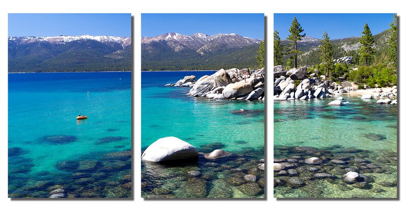 Metal Prints Lake Tahoe Wall Art 3 Panel split Triptych | Etsy