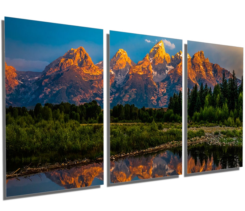 Metal Print Grand Teton Mountains Wall Art Landscape 3 Etsy