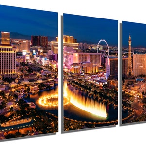 Metal Print - Las Vegas Strip night Wall Art, Las Vegas Skyline wall art, Las Vegas Decor, Nevada - Metal wall art HD aluminum print decor