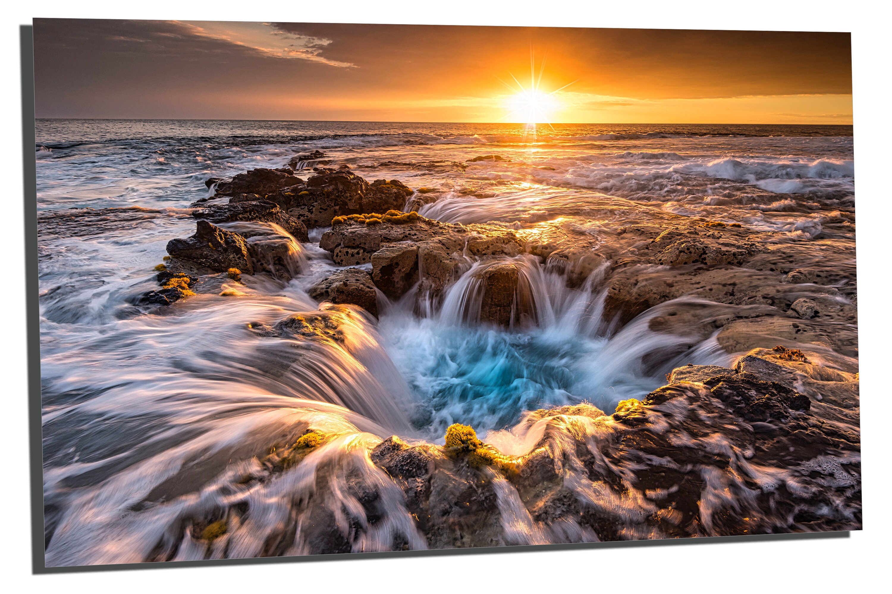 Metal Print - Pools of Paradise Wall Art During Unset, Ocean