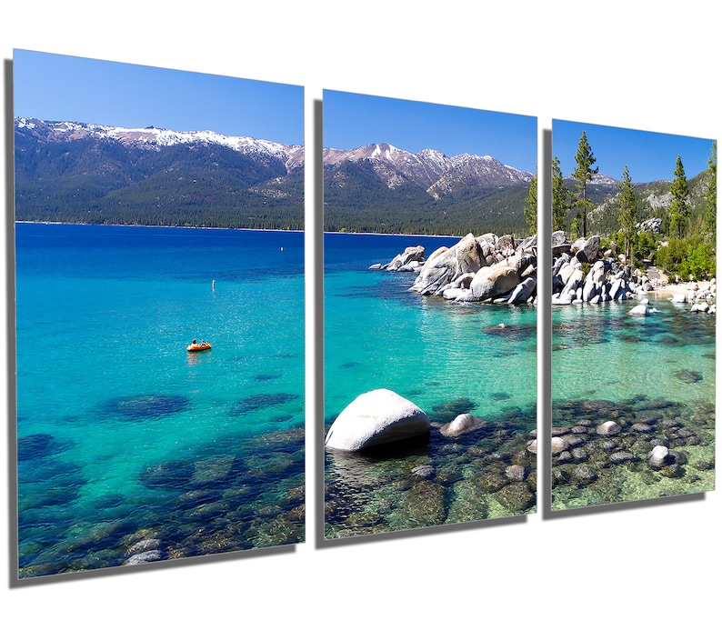 Metal Prints Lake Tahoe Wall Art 3 Panel Split Triptych Etsy