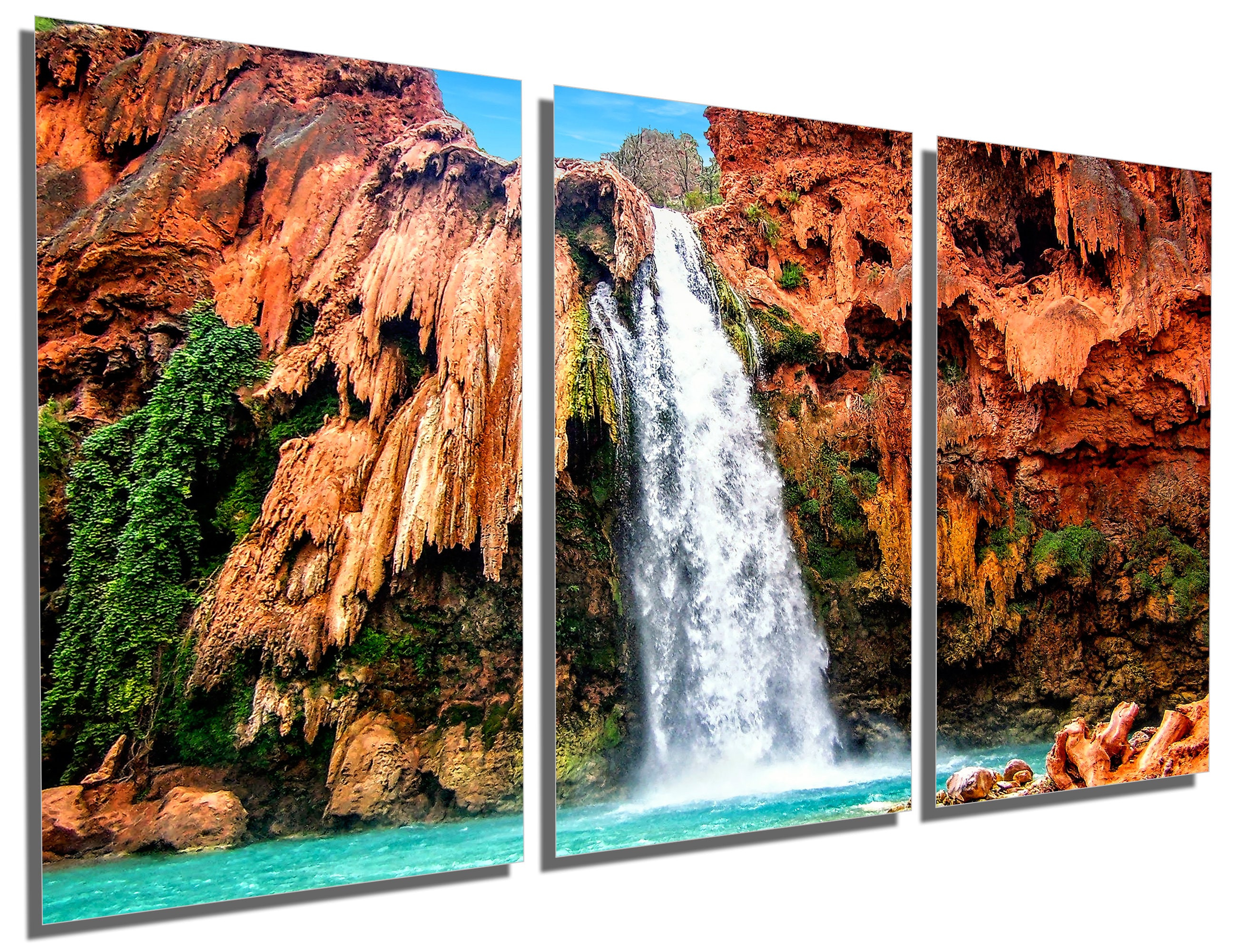 イリヤ・クブシノブ Nacreous展 【Waterfall】キャンバスアート Metal Print - Havasu Falls Wall Art. Waterfall at Havasupai