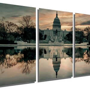Metal Print - Capitol Hill Wall Art. Washington DC Building dramatic tone print set. USA Landmark - Metal wall art HD aluminum print