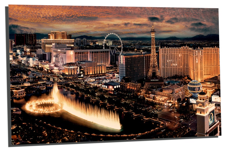 Metal Print Las Vegas Strip Wall Art Evening Las Vegas Etsy