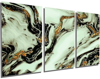 Metal Print - Acrylic Wall Art Tea Green. Abstract marble print, Abstract wall art Paint metal art abstract print-Metal wall art HD aluminum