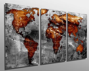 Copper World Map - Etsy