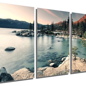 Metal Print - Lake Tahoe Sand Harbor Wall Art dramatic effect. Lake Tahoe art, California Landscape Print - Metal wall art HD aluminum print