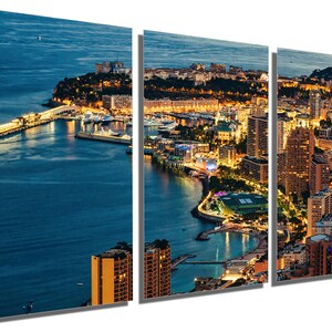 Metal Print - Monte Carlo, Monaco Wall Art at dusk on the Cote d'Azur - Monaco Print, Monte Caro Print -Metal wall art HD aluminum print