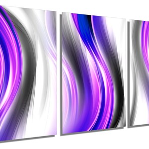 Metal Print - Purple Wave Abstract Art Wall Art - Vertical Wave, Abstract art print - Metal HD aluminum panels home wall decor interior art