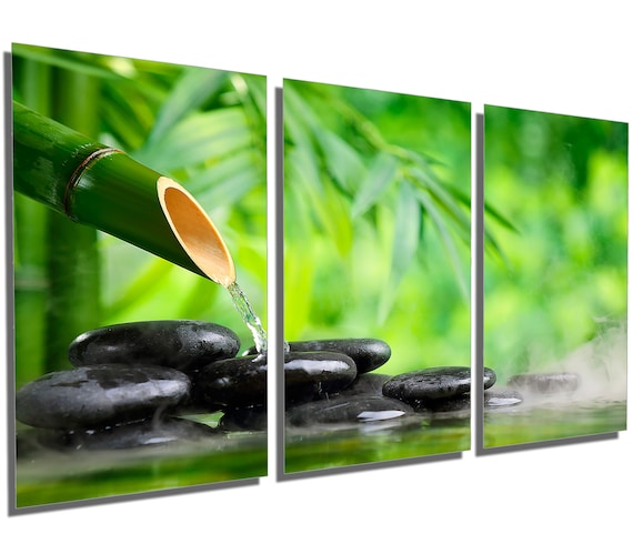 Metal Prints Zen Art Spa Wall Art Spa Stones 3 Panel Etsy