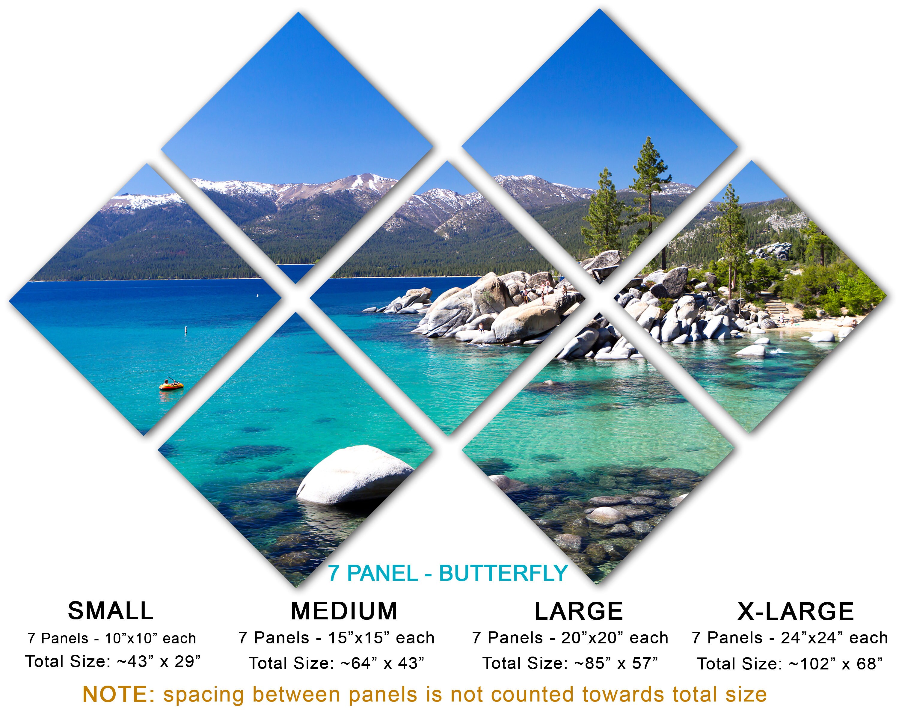 Metal Prints Lake Tahoe Wall Art 3 Panel Split Triptych Etsy