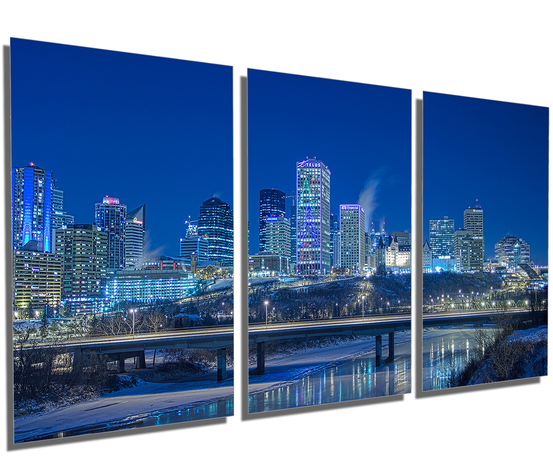 Metal Print Edmonton Skyline Wall Art Alberta Canada 3 - Etsy