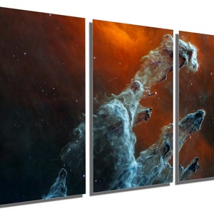 Metal Print - Pillars of Creation JWST Space Wall Art by NASA&#39;s James Webb Space Telescope MIRIcam - Metal wall art HD aluminum prints