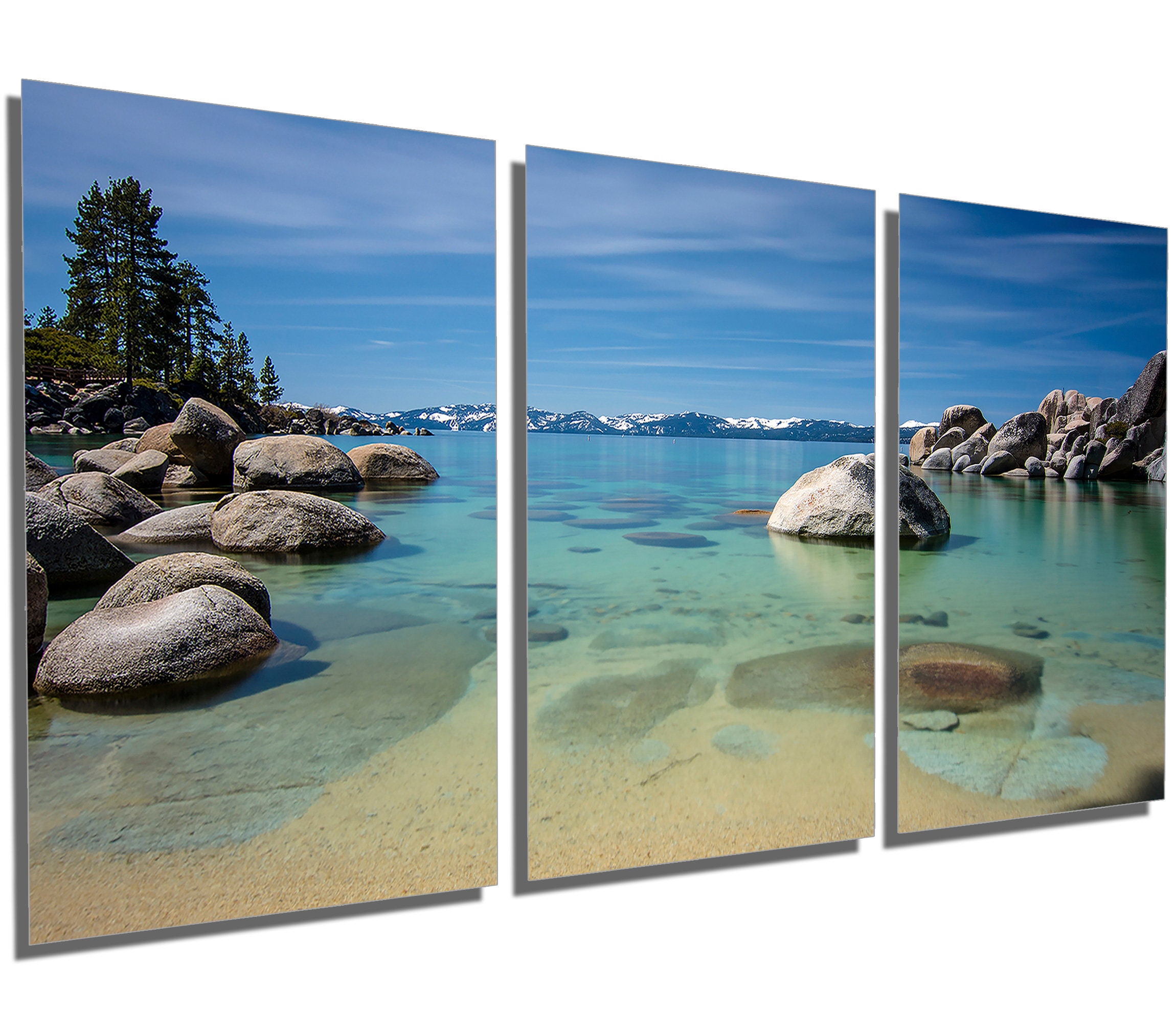 Metal Prints Sand Harbor Lake Tahoe Wall Art 3 Panel Etsy