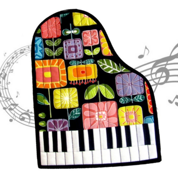 GRAND PIANO Quilted Hot Pad Pattern