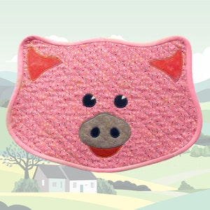 LITTLE PIGLET Quilted Placemat Pattern