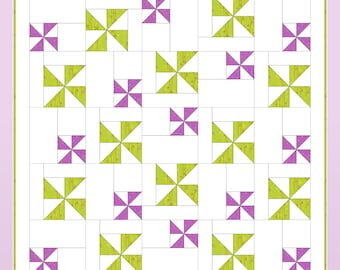 PDF Scattered Pinwheels Baby Quilt Pattern