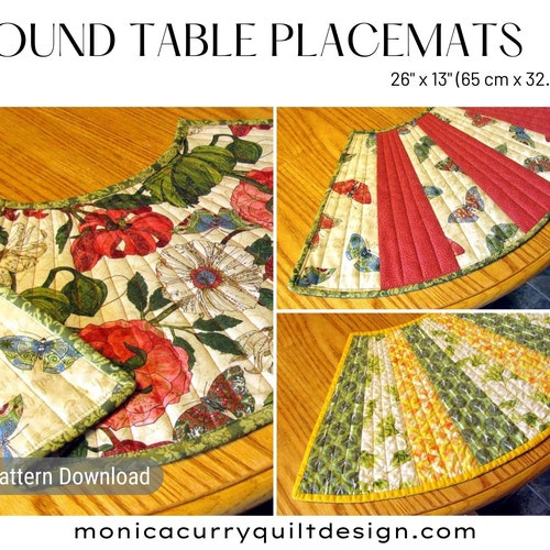 ROUND TABLE Quilted Placemat Patterns for 42 Round Table Etsy