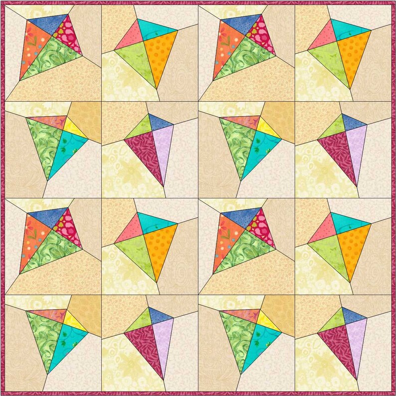KRAZY KITES Quilt Block Pattern 12 X 12 30 Cm X Etsy UK